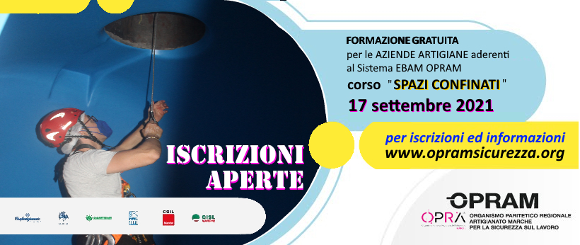 Formazione gratuita per le aziende aderenti: SPAZI CONFINATI 8^