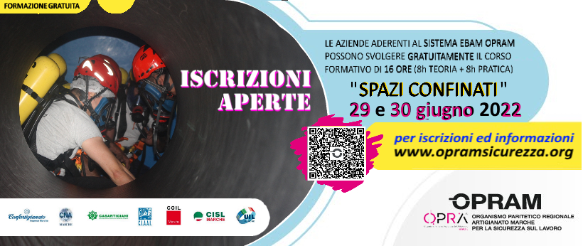 Formazione gratuita alle aziende aderenti: SPAZI CONFINATI 10^